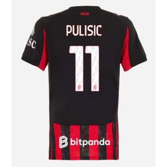 Billige Fotballdrakt AC Milan Christian Pulisic #11 Replika Hjemmedrakt Dame 2025-26 Kortermet